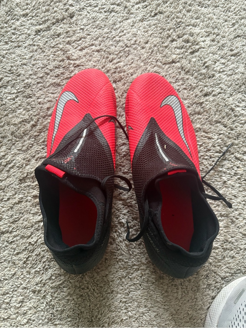 Nike Red and Black Mens Soccer Cleats with Silver Swoosh - phantom ghost - us 13